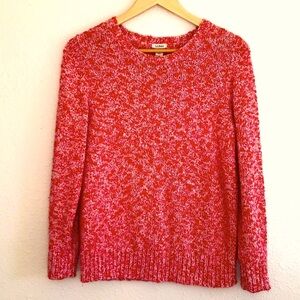 VTG L.L. Bean knit sweater, M petite, red & white